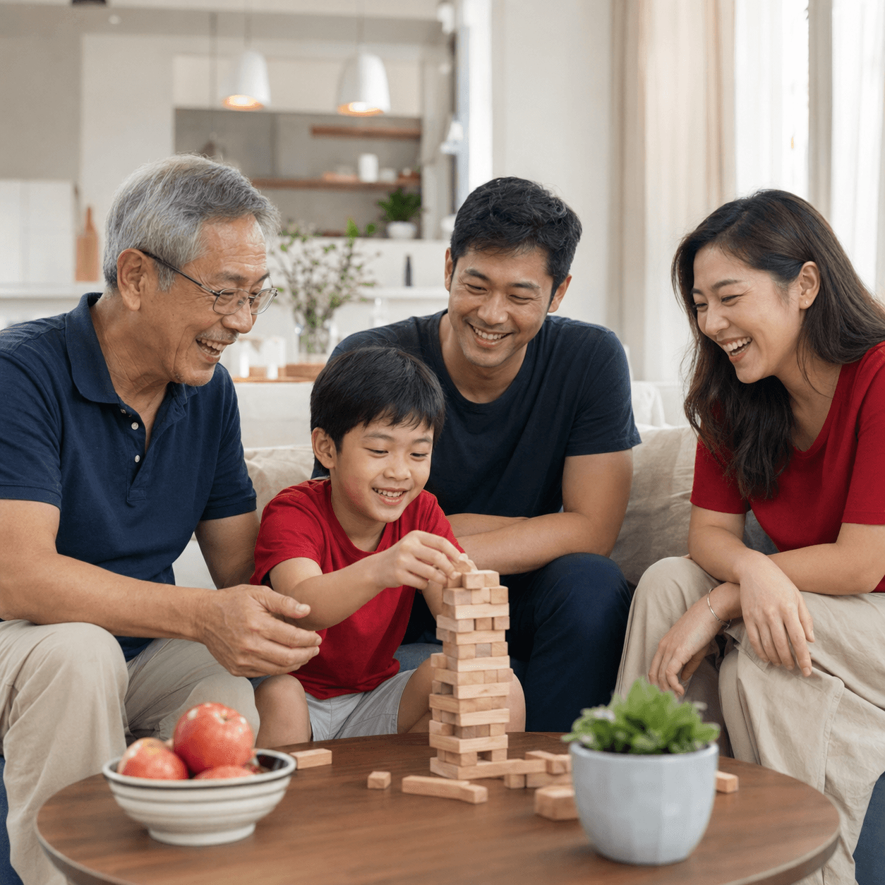Family spending time together at home